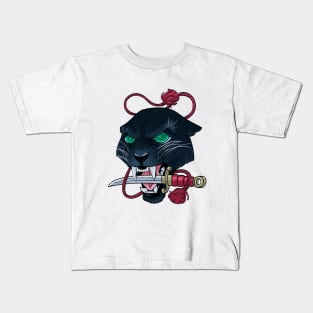 Black Panther Japanese Kids T-Shirt